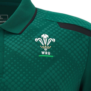 Macron Wales WRU 2026/27 Mens Travel Poly Polo Shirt
