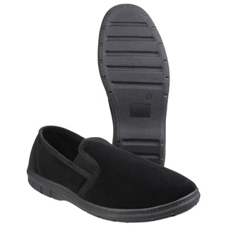 Fleet & Foster John Twin Gusset Mens Memory Foam Slippers