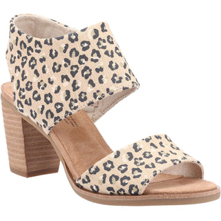TOMS Majorca Cutout Textured Cheetah Womens Heeled Sandals