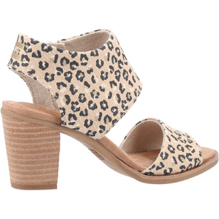 TOMS Majorca Cutout Textured Cheetah Womens Heeled Sandals