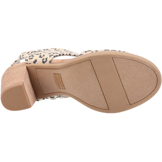 TOMS Majorca Cutout Textured Cheetah Womens Heeled Sandals