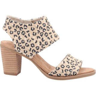 TOMS Majorca Cutout Textured Cheetah Womens Heeled Sandals