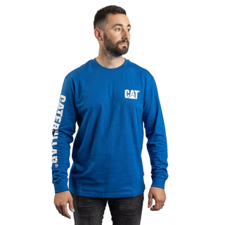 Caterpillar Trademark Banner Long Sleeve Mens T-Shirt