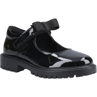 Hush Puppies Astrid Bow Patent Girls School Shoes