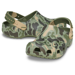 Crocs Classic Strap-Back Camo Kids Clogs