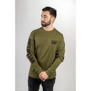 Caterpillar Trademark Banner Long Sleeve Mens T-Shirt