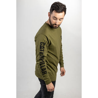 Caterpillar Trademark Banner Long Sleeve Mens T-Shirt